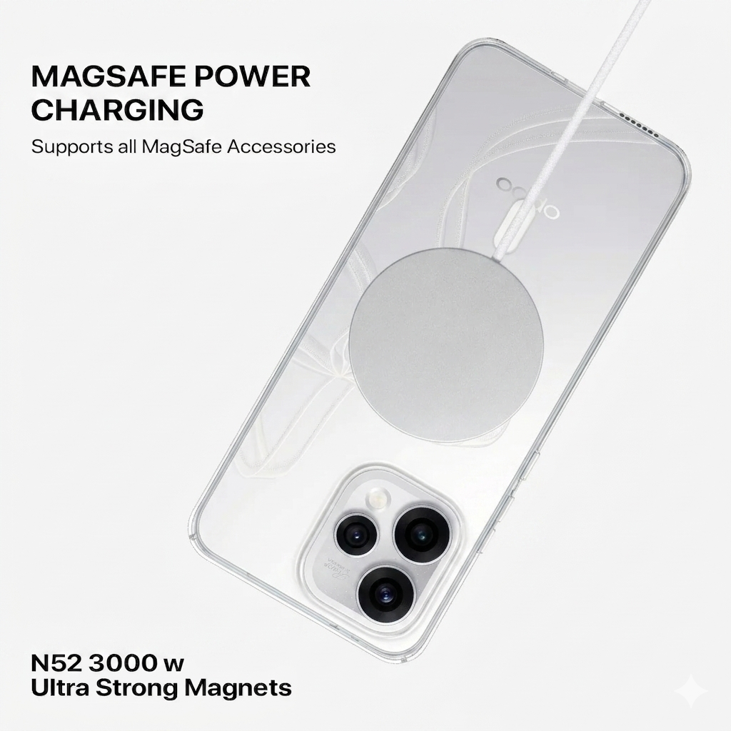 Anti Yellow Magsafe Clear Case - OPPO RENNO 15