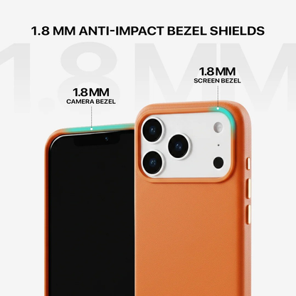 Signature Leather Magsafe Case - Iphone 17 Pro ( Ember Orange)