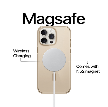 Anti Yellow Magsafe Clear Case - Iphone 15 Pro (CRYSTAL DESERT TITANIUM)