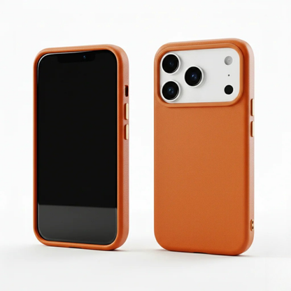 Signature Leather Magsafe Case - Iphone 17 Pro Max ( Ember Orange)