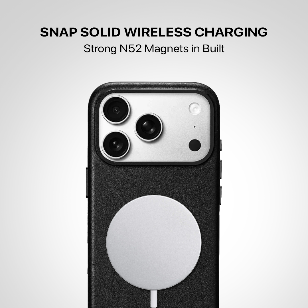 Signature Leather Magsafe Case - Iphone 17 Pro Max (Royal Black)
