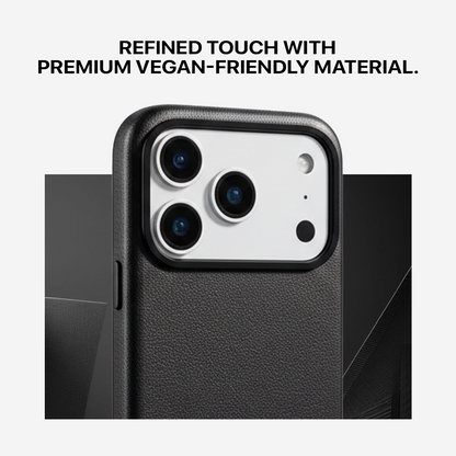 Signature Leather Magsafe Case - Iphone 17 Pro Max (Royal Black)