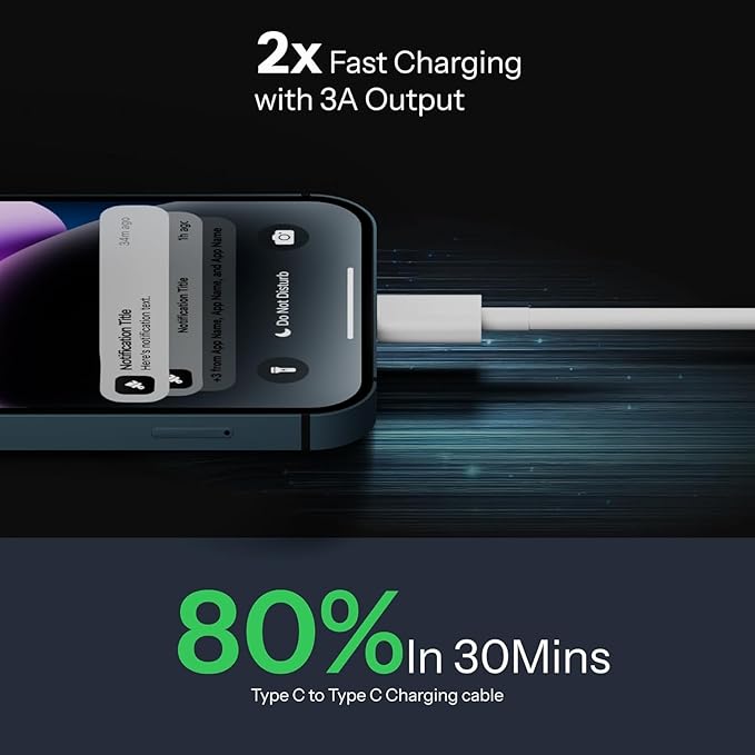 Casence Armor Type C to C 60W Fast Charging Cable { 1M Long}