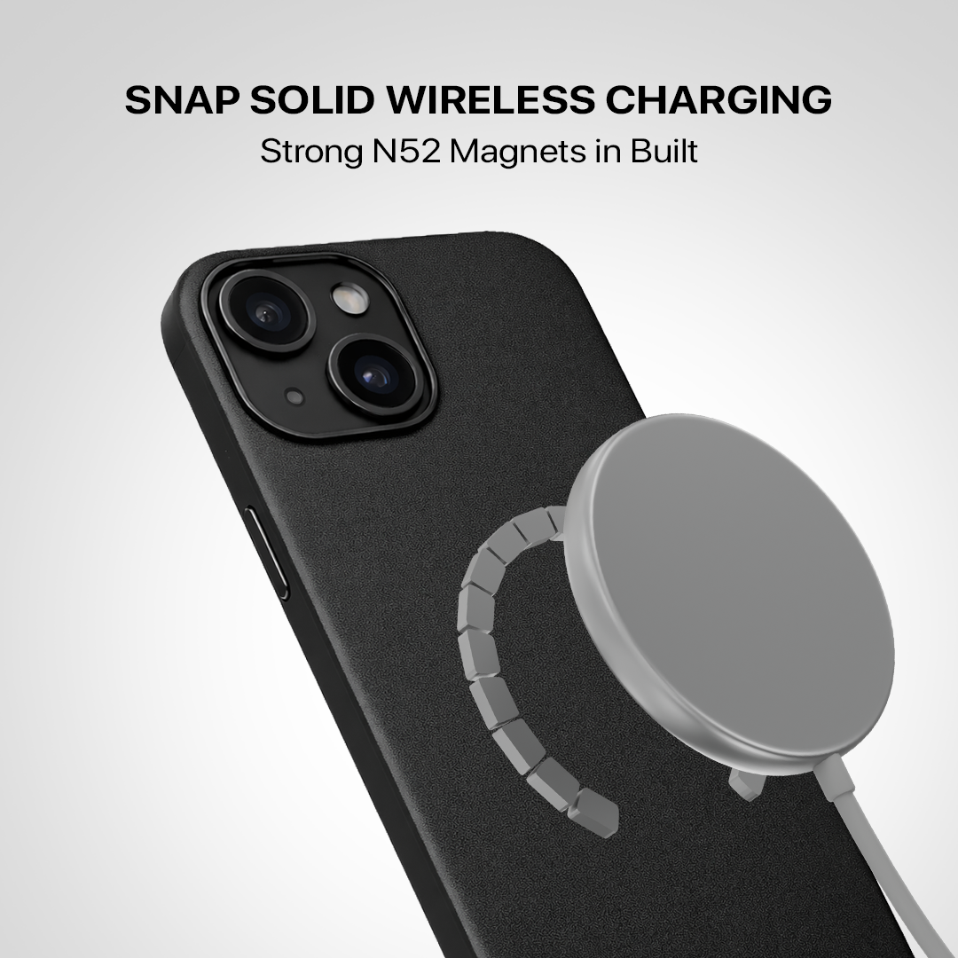 Signature Leather Magsafe Case - Iphone 15 Plus (Royal Black)