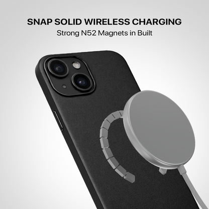 Signature Leather Magsafe Case - Iphone 15 Plus (Royal Black)