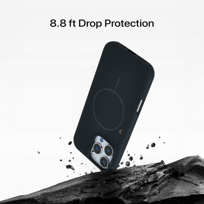 Anti Dust Magsafe Silicone Case - Iphone 16 pro Max ( Black)