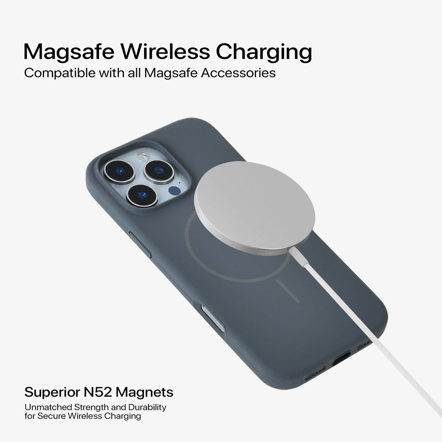 Anti Dust Magsafe Silicone Case - Iphone 14 Pro (Grey)