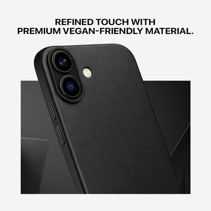 Signature Leather Magsafe Case - Iphone 16 Plus  (Royal Black)