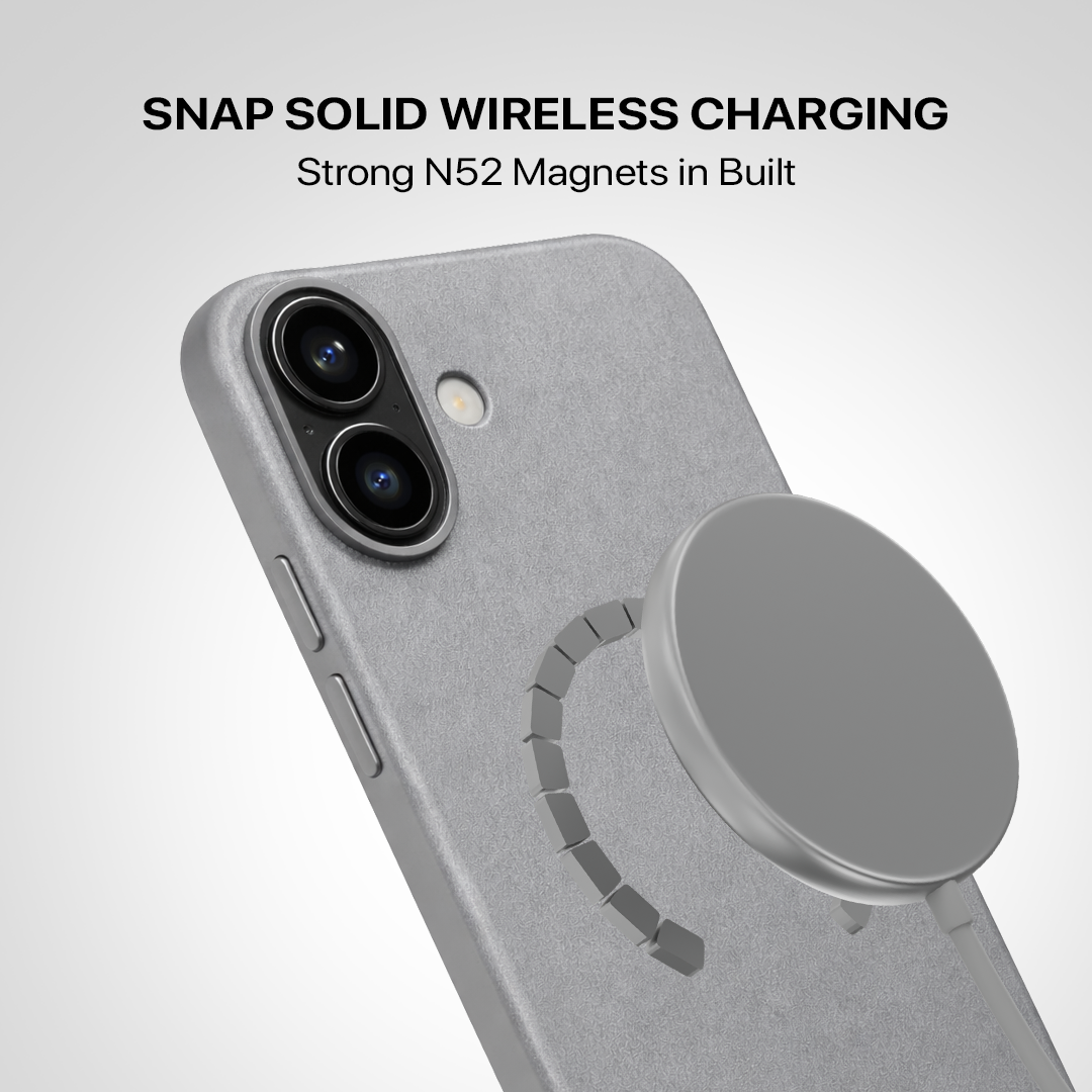 Signature Leather Magsafe Case - Iphone 17  (Graphite Grey)