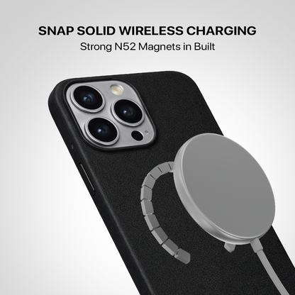 Signature Leather Magsafe Case - Iphone 13 Pro Max  (Royal Black)