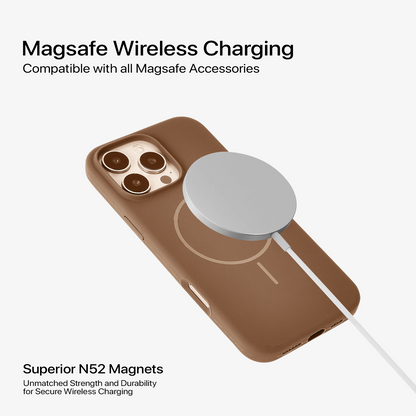Anti Dust MagSafe Silicone Case - IPhone 15 pro max ( Brown)