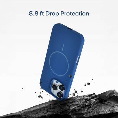Anti Dust Magsafe Silicone Case - Iphone 15 Pro (Denim Blue)