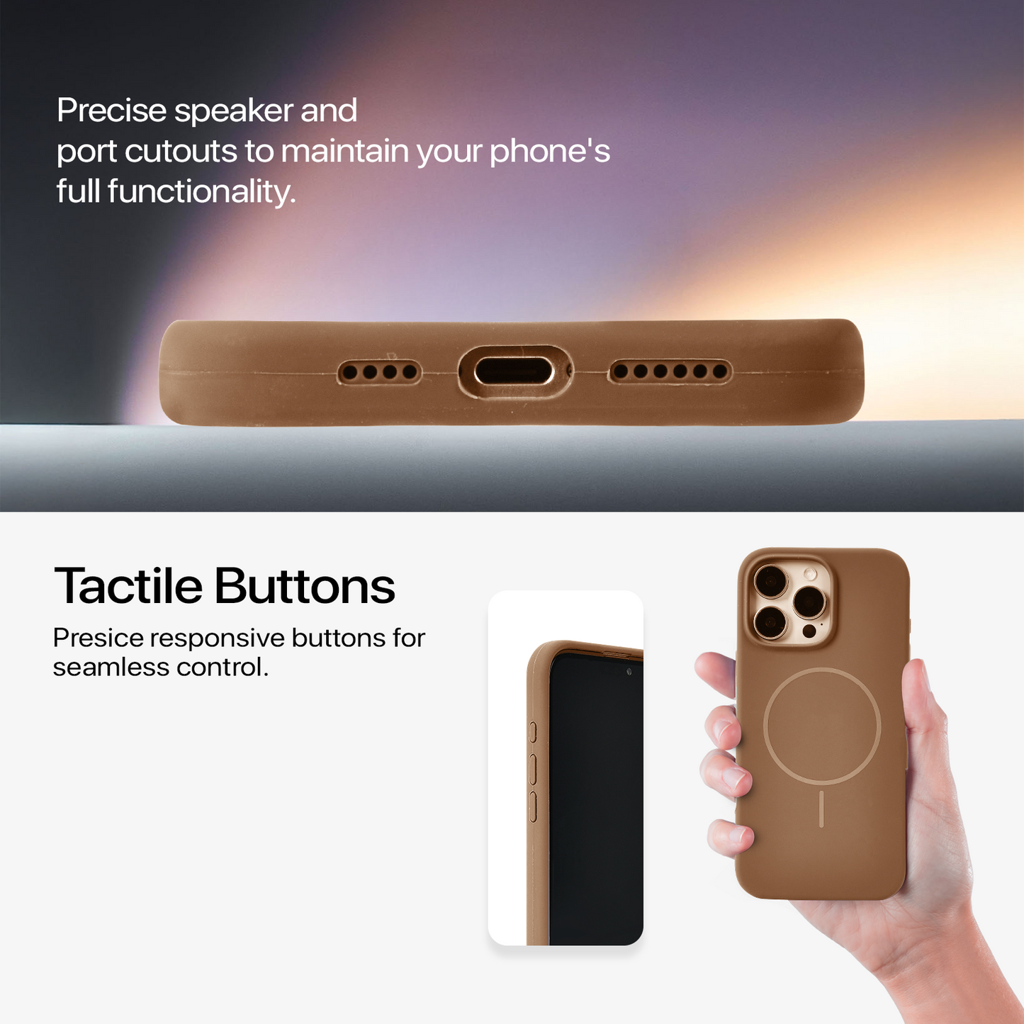 Anti Dust MagSafe Silicone Case - IPhone 15 pro max ( Brown)