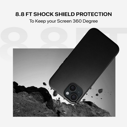 Signature Leather Magsafe Case - Iphone 15 Plus (Royal Black)