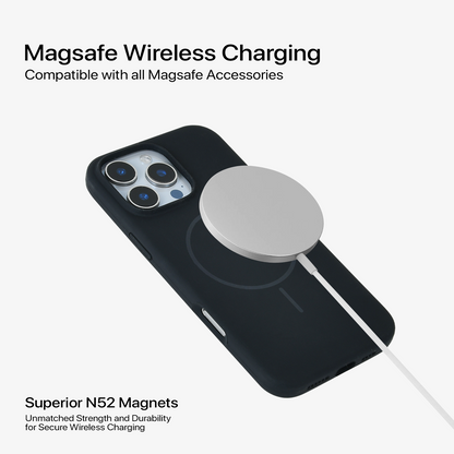 Anti Dust Magsafe Silicone Case - Iphone 16 pro (Black)