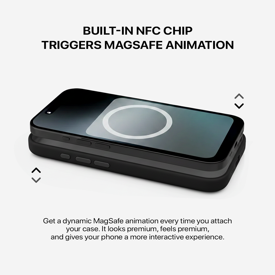 Signature Leather Magsafe Case - Iphone 14   (Royal Black)