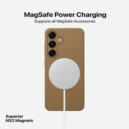 Anti Dust Magsafe Silicone Case - Samsung S23 (Brown)