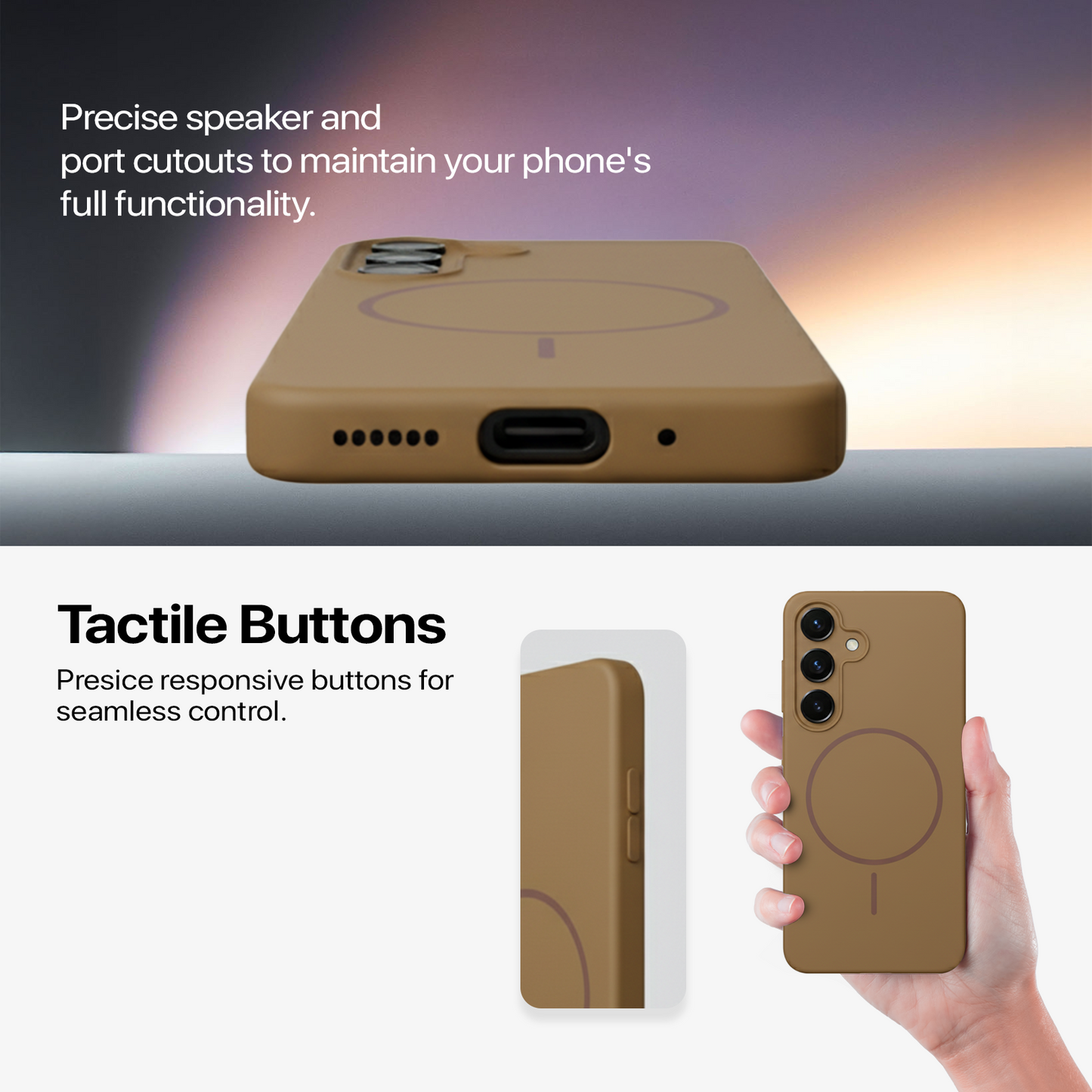 Anti Dust Magsafe Silicone Case - Samsung S24 (Brown)