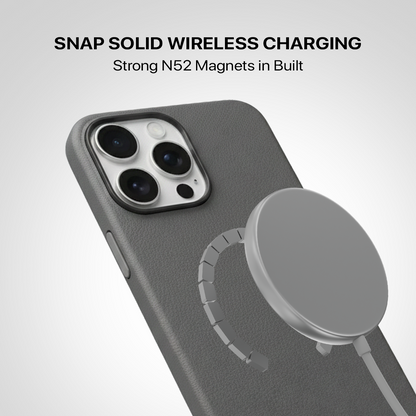 Signature Leather Magsafe Case - Iphone 13 Pro Max   (Graphite Grey)