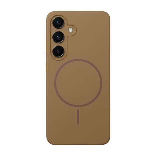 Anti Dust Magsafe Silicone Case - Samsung S24 FE ( Brown)