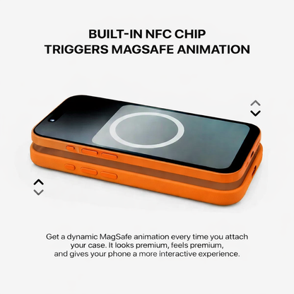 Signature Leather Magsafe Case - Iphone 17 Pro ( Ember Orange)