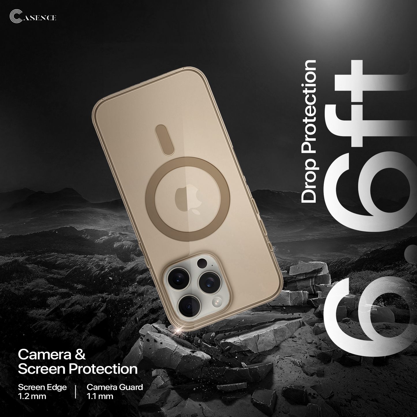 Anti Yellow Magsafe Clear Case - Iphone 15 Pro (CRYSTAL DESERT TITANIUM)