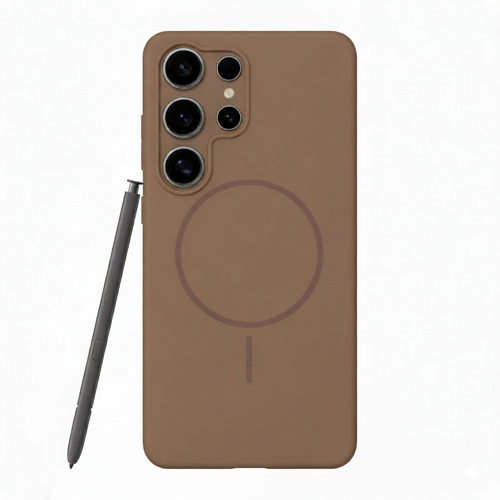 Anti Dust Magsafe Silicone Case - Samsung S25 Ultra (Brown)