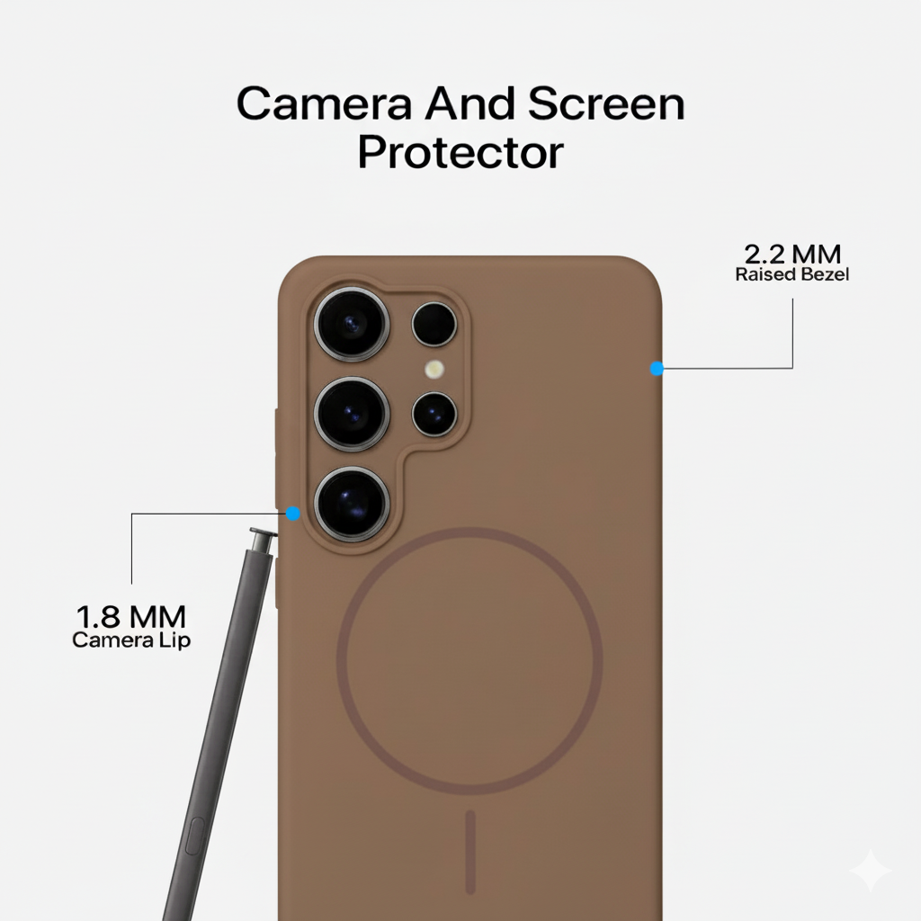 Anti Dust Magsafe Silicone Case - Samsung S25 Ultra (Brown)