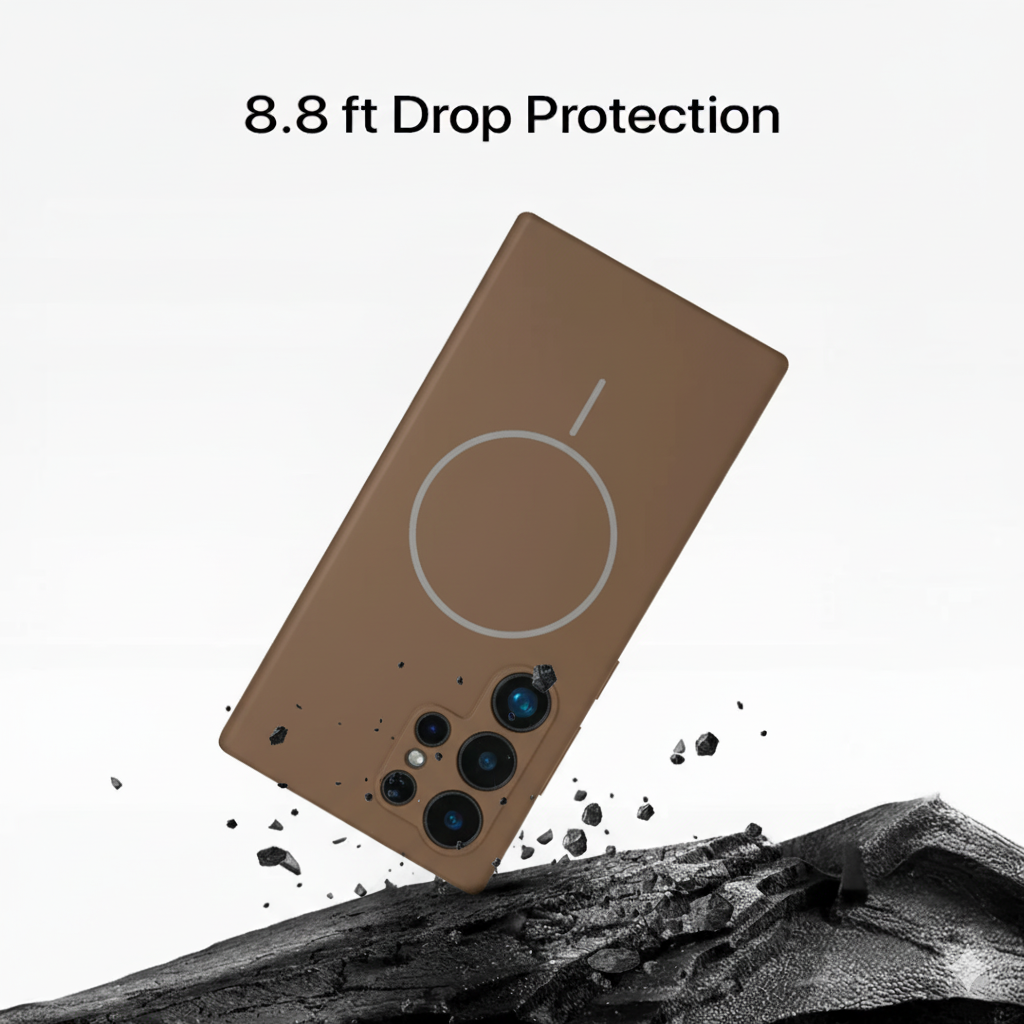 Anti Dust Magsafe Silicone Case - Samsung S23 Ultra (Brown)