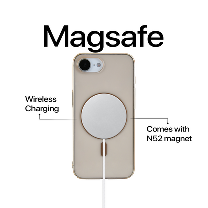 Anti Yellow Magsafe Clear Case - Iphone 16e (CRYSTAL Desert TITANIUM)