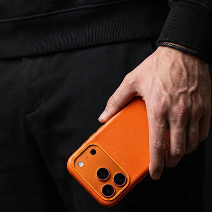 Signature Leather Magsafe Case - Iphone 17 Pro Max ( Ember Orange)